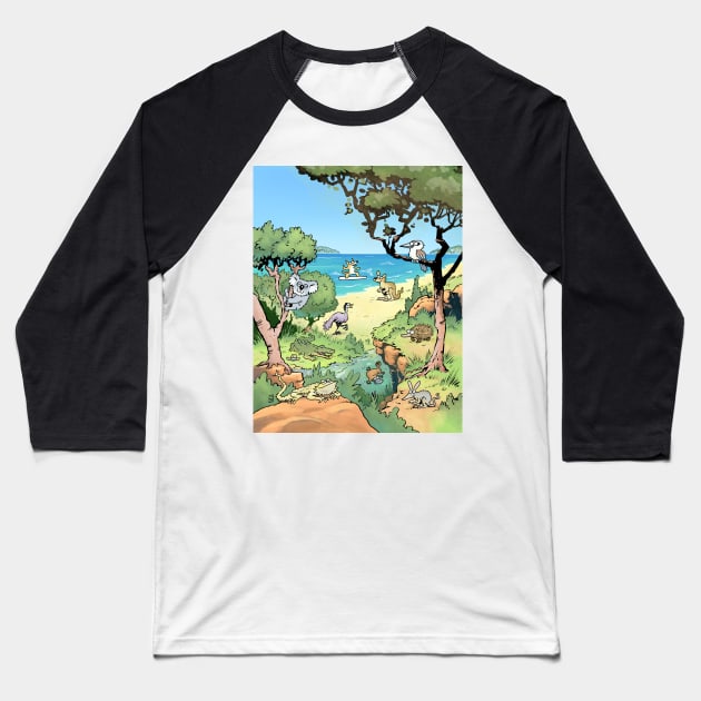 Australian Animals Baseball T-Shirt by MrChuckles